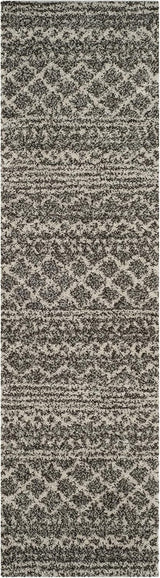 Alfombra Runner Shag Marrón e Ivory, Diseño Marroquí, 1.6 ASG741B
