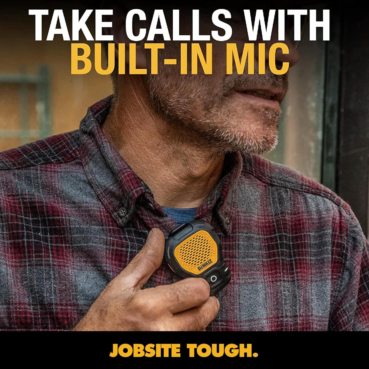 Altavoz Bluetooth portátil DEWALT, resistente al agua, clip-on
