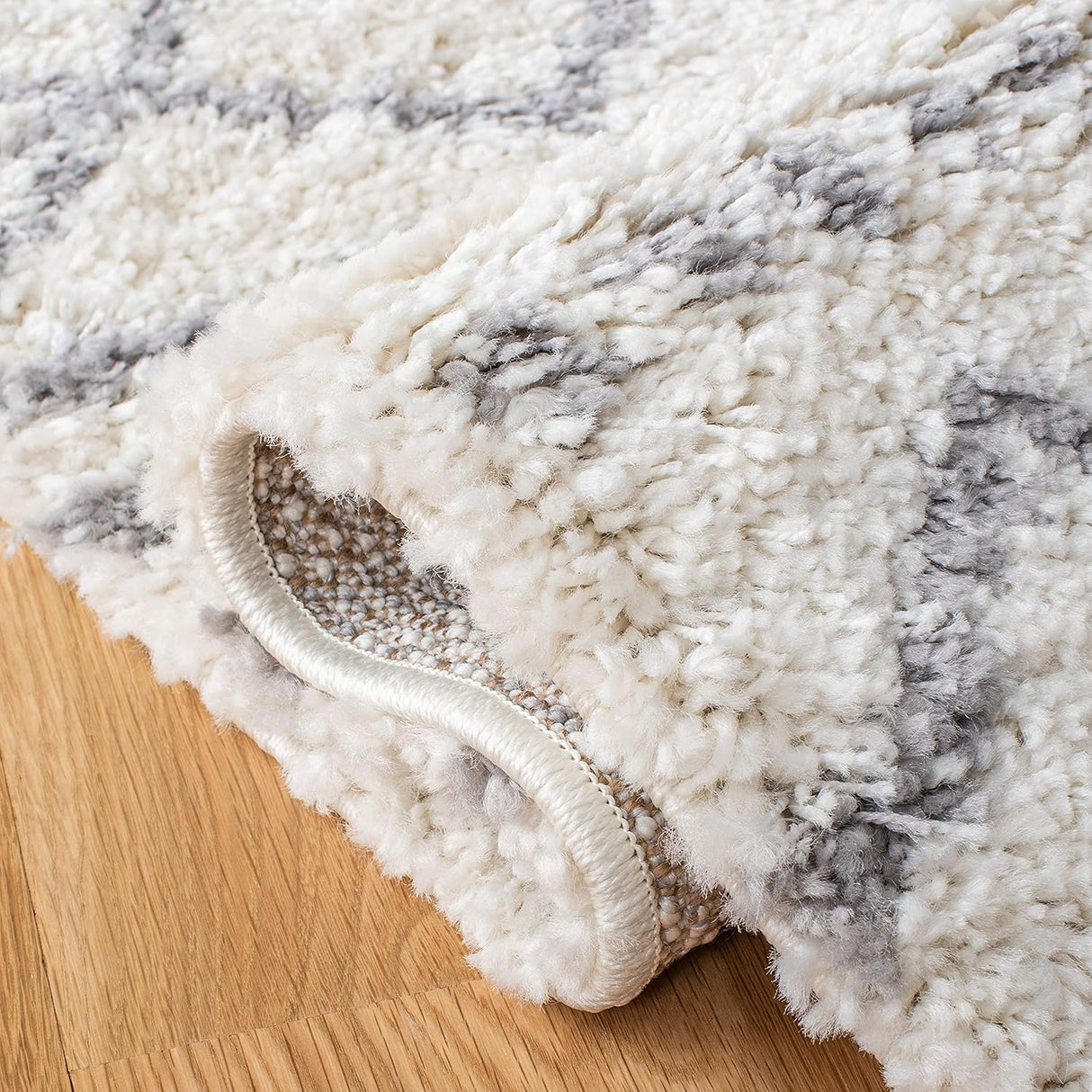 Alfombra Runner Shag, Diseño Marroquí, Ideal para Áreas de Tráfico