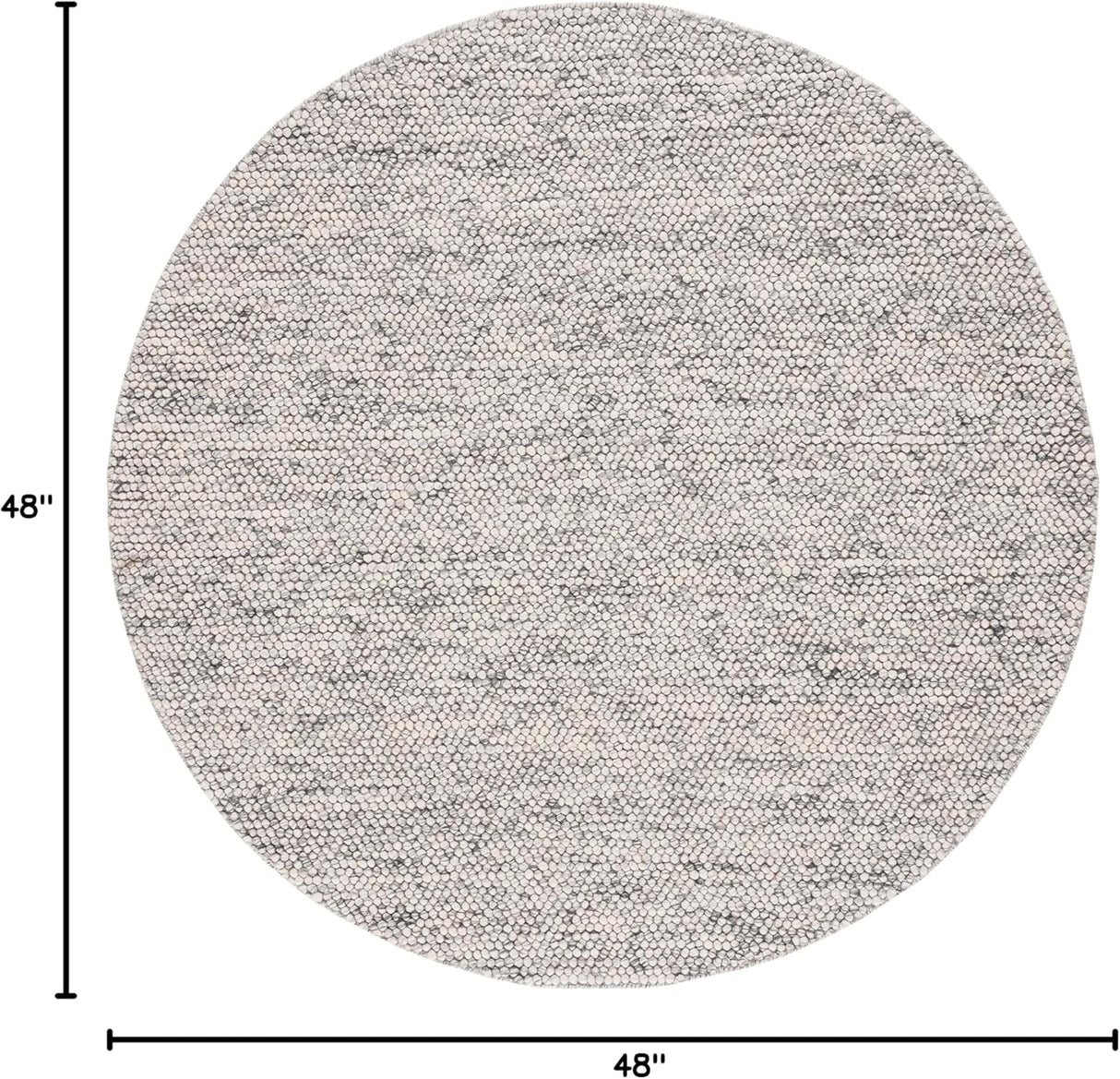 Alfombra Redonda de Lana Texturizada - Ideal para Sala, NAT620G-4R