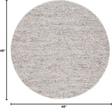 Alfombra Redonda de Lana Texturizada - Ideal para Sala, NAT620G-4R