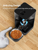 Dispensador de alimentos secos para gatos con temporizador