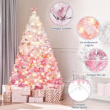 Árbol de Navidad artificial de 6 pies, preiluminado y nevado