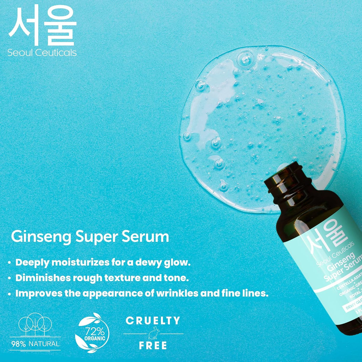 Sérum Coreano con Ginseng, Té Verde, Centella y Jalea Real