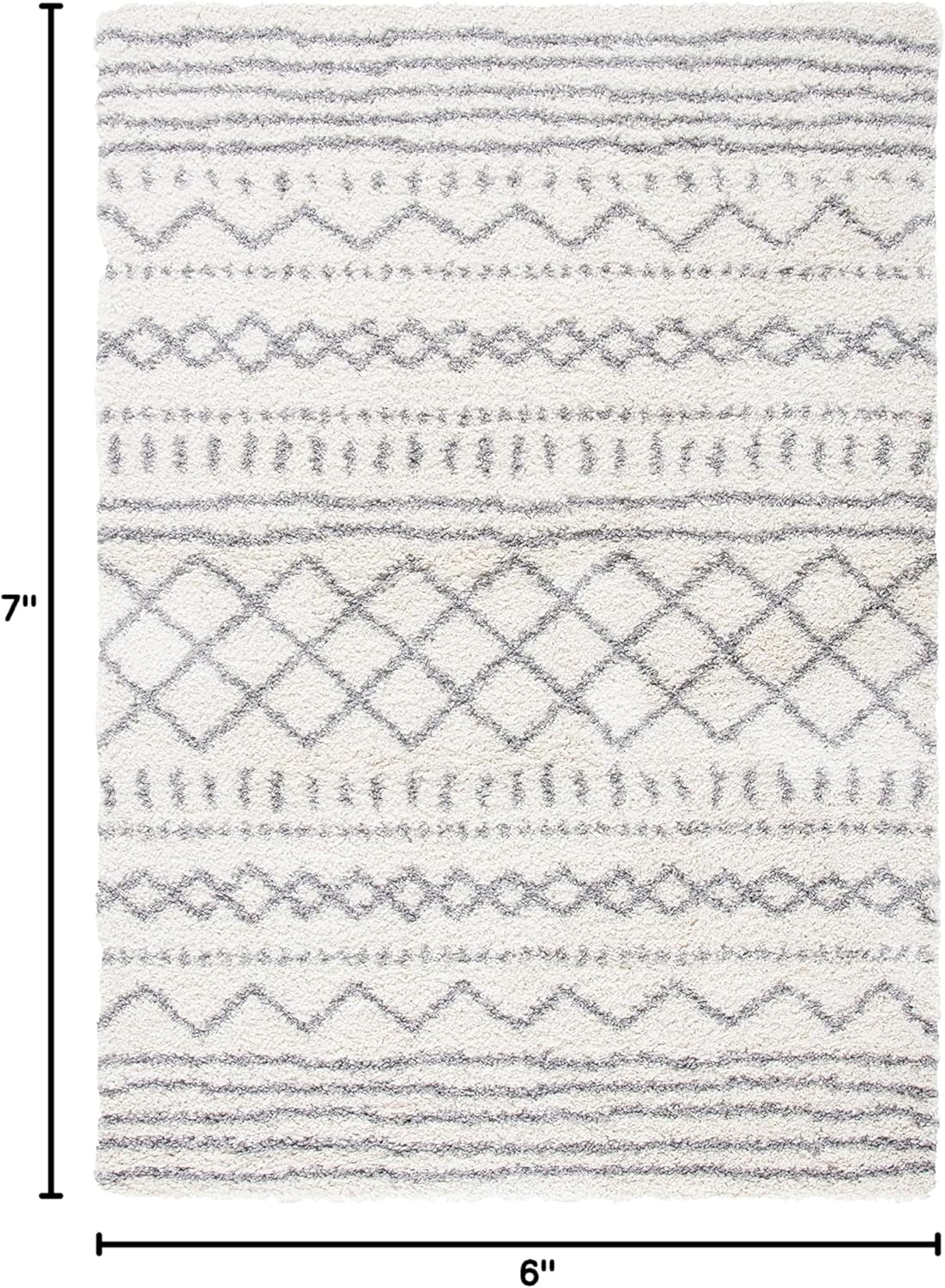 Alfombra de área Shag, diseño marroquí, fácil cuidado, ASG741F