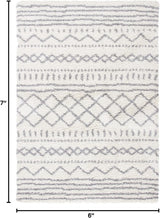 Alfombra de área Shag, diseño marroquí, fácil cuidado, ASG741F