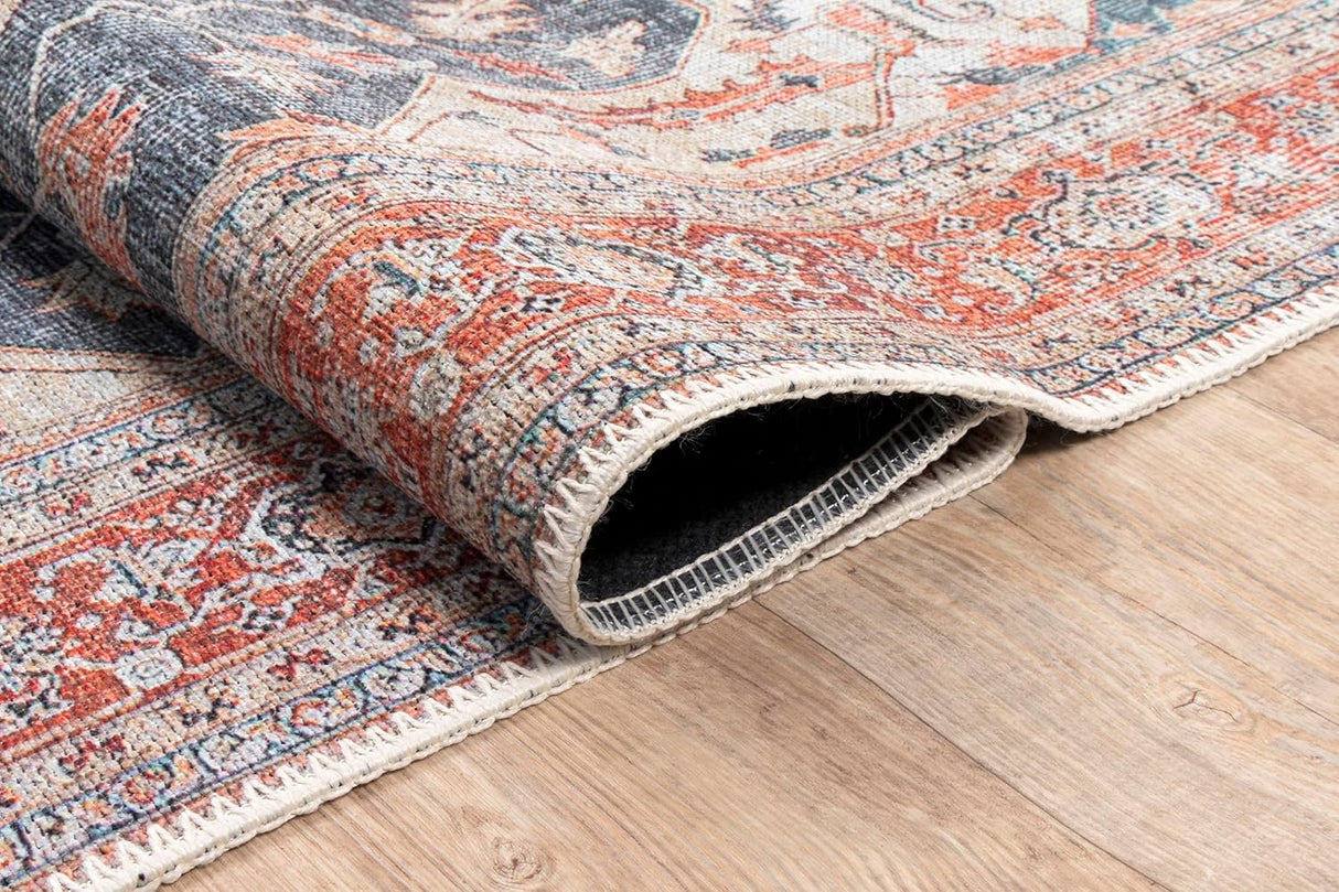 Alfombra Adiva Lavable 3x5 Antideslizante Vintage 3' x 5