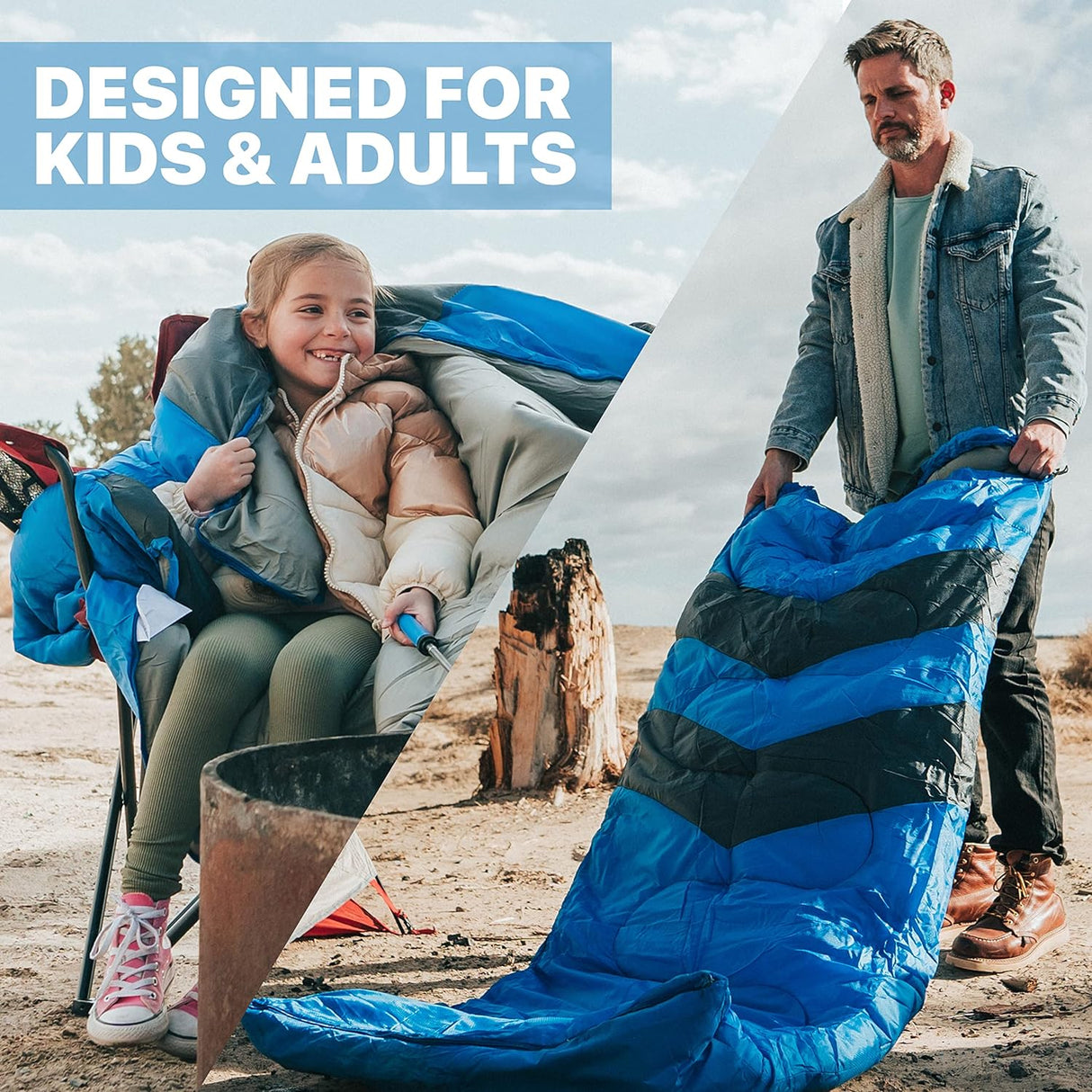 Sleeping Bags for Adults, Kids 10-12 - Cold & Warm Weather