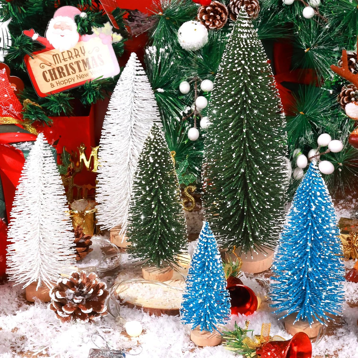 Arbolitos de Navidad Hatisan 6pcs con Base de Madera