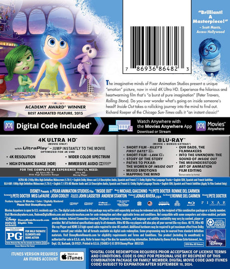 Película INSIDE OUT [4K UHD] Blu-Ray
