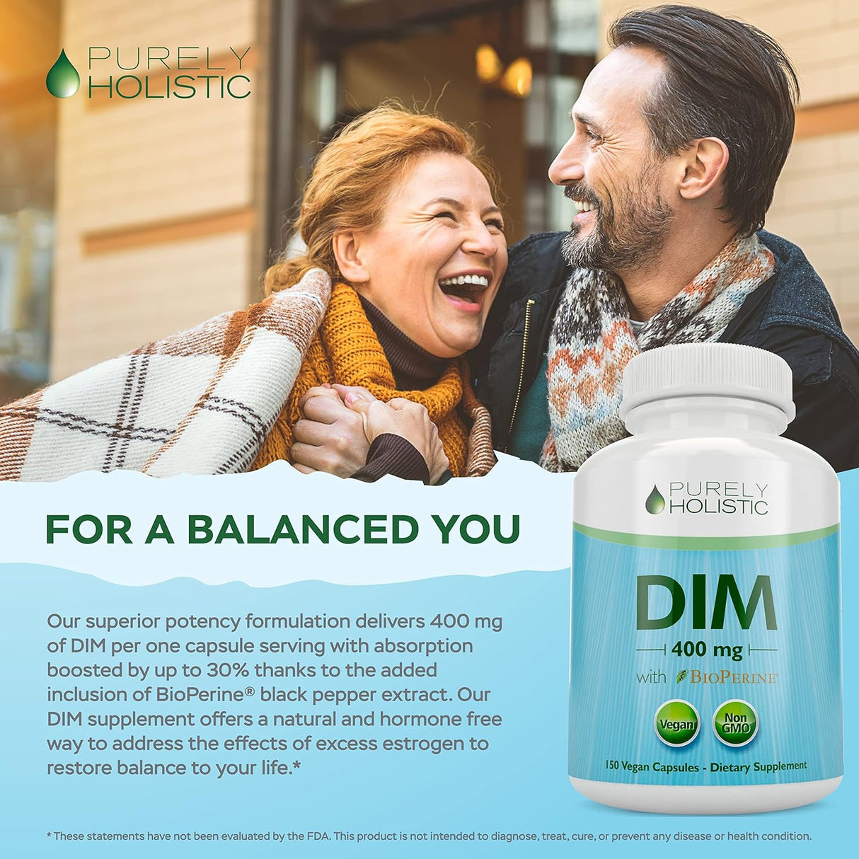 Suplemento 400mg Plus Bioperine  150 cápsulas veganas DIM