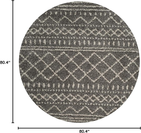 Alfombra Redonda Shag, Diseño Marroquí, 1.6 Pulgadas de Grosor