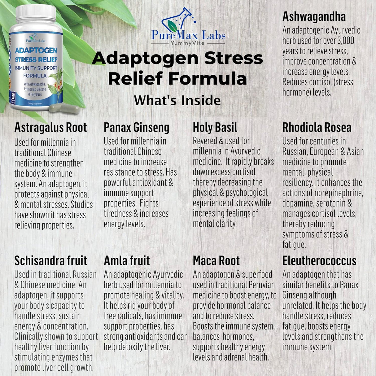 Adaptogen Fórmula de apoyo inmunológico para aliviar estrés