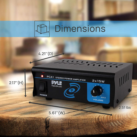 Amplificador de potencia estéreo PYLE-HOME PCA1.5