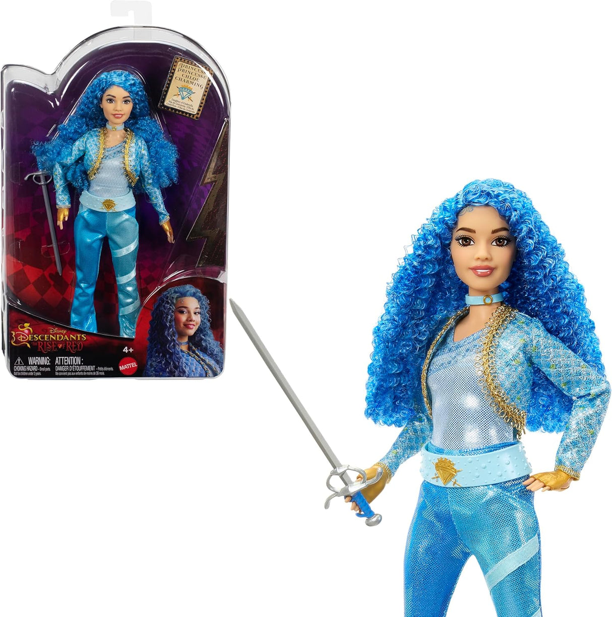 Muñeca de moda Descendants, Mattel, accesorios y espada, Chloe