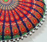 Cojín redondo grande para el suelo, funda otomana, almohada para meditación, cojín de suelo para adultos, puf otomano, fundas de tiro otomano, muebles de sala de manualidades, funda de 22 pulgadas