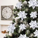 Flores Poinsettia Artificiales 36 Pcs, Decoración Navideña