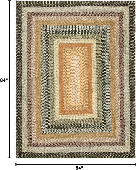 Alfombra Trenzada, Hecha a Mano, Interior/Exterior, Modelo BRD308A-7SQ