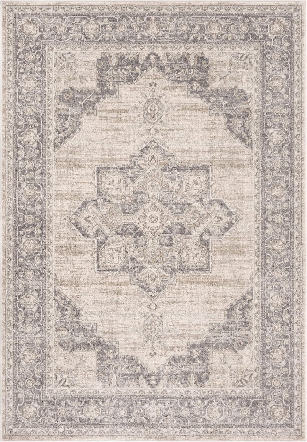 Alfombra de Área Medallón Desgastado, Fácil Cuidado, BNT865B