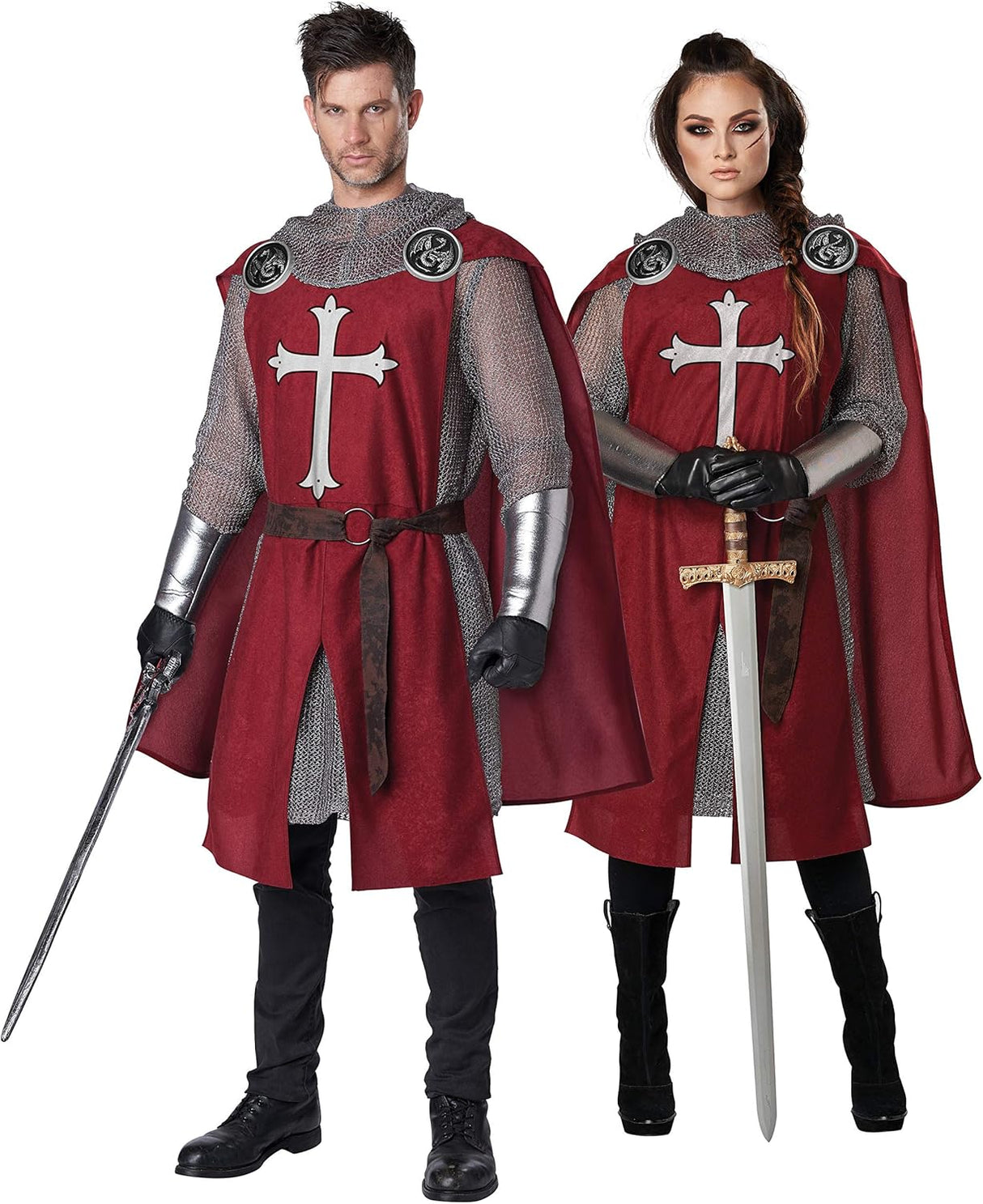 Disfraz adulto de caballero (rojo) talla L/XL