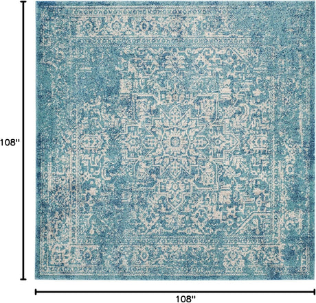 Alfombra de área, diseño oriental desgastado, modelo EVK256C