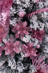 Flores Artificiales Poinsettia Wironlst 16 Pcs - Decoración Navideña