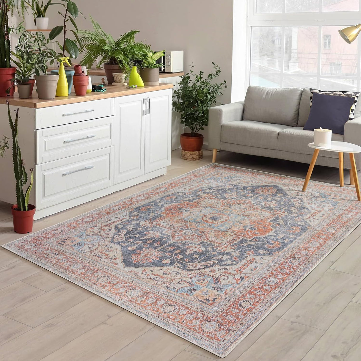 Alfombra Adiva Lavable 3x5 Antideslizante Vintage 3' x 5