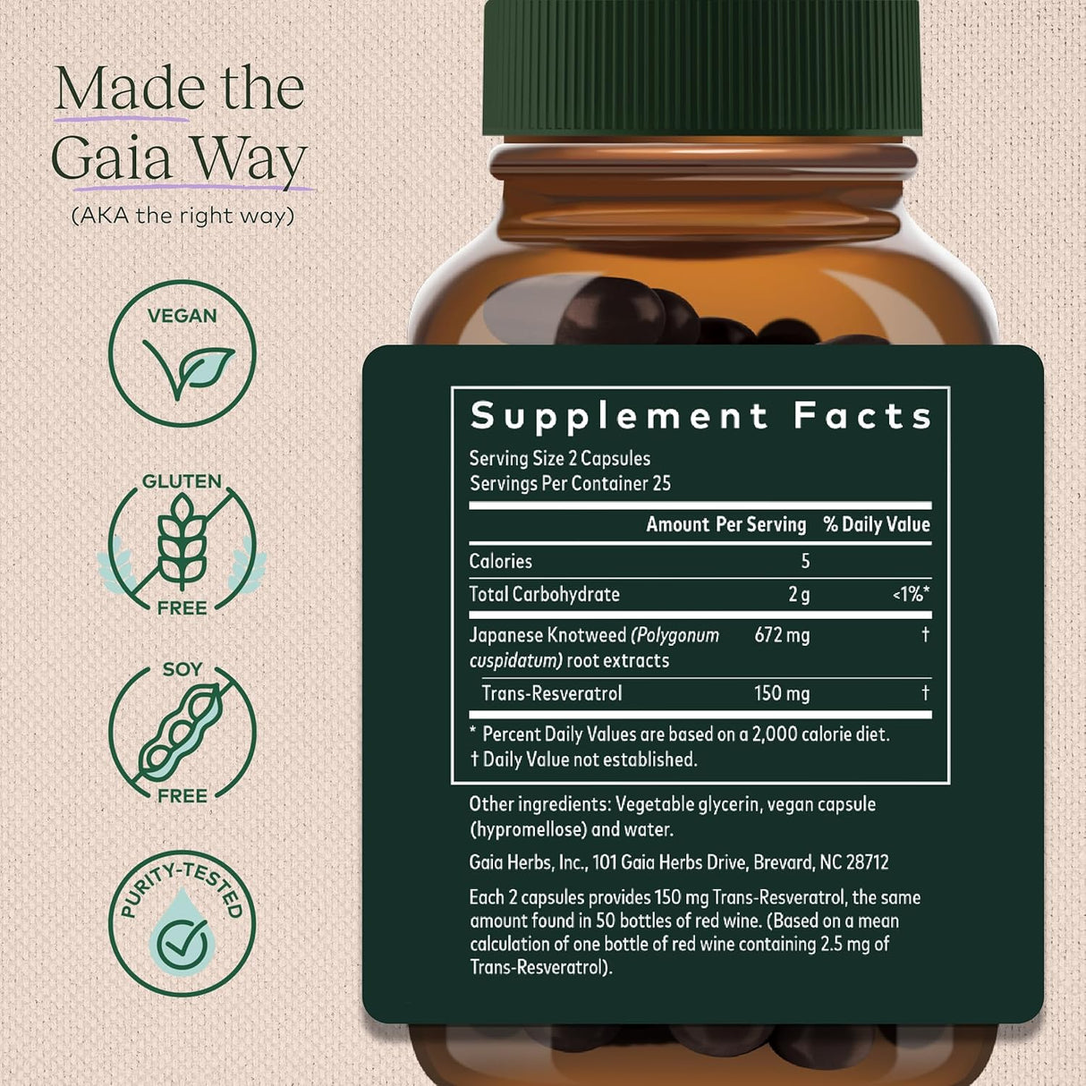 Suplemento antioxidante Resveratrol 150  Contiene 150 mg