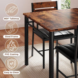 Juego de Mesa de Comedor para 2, Mesa y Sillas Tapizadas