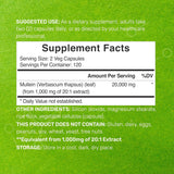 Suplemento Hoja de gordolobo 20,000 mg, 240 cápsulas