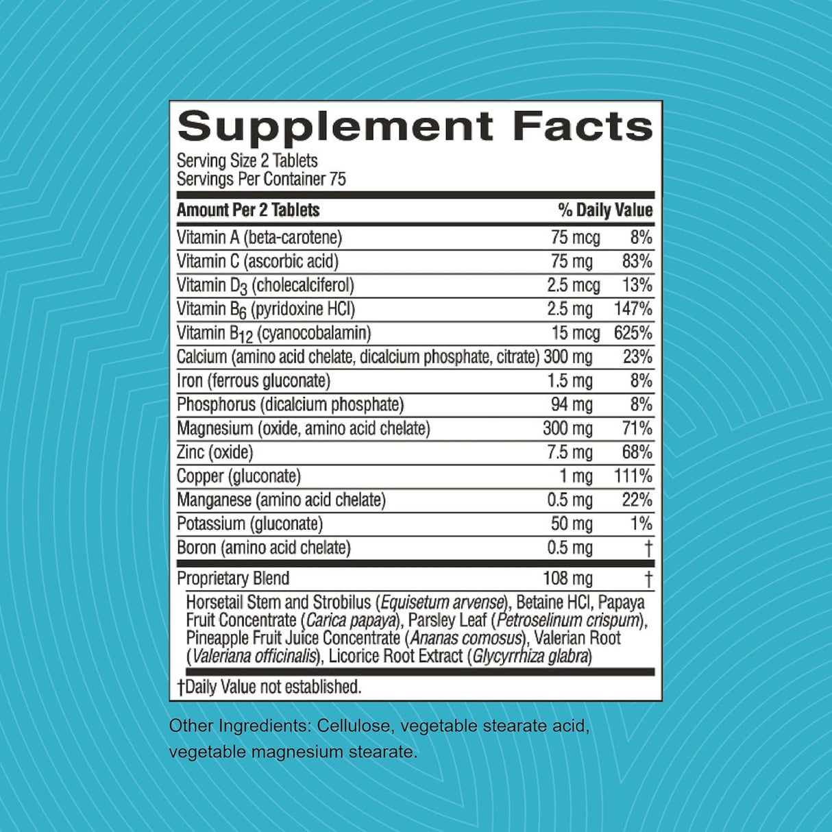 Fuerza Esquelética con Vitaminas y Minerales, 150 tabletas