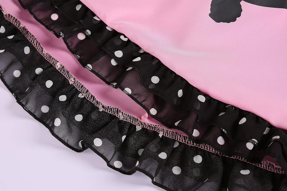 Disfraz Poodle para Niñas, Con Scarf de Lunares, Modelo 50s