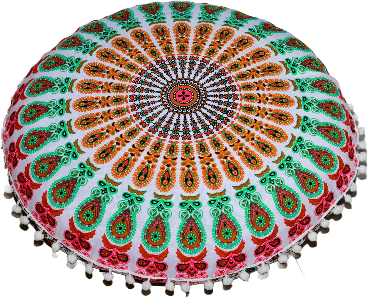 Cojín redondo grande para el suelo, funda otomana, almohada para meditación, cojín de suelo para adultos, puf otomano, fundas de tiro otomano, muebles de sala de manualidades, funda de 22 pulgadas