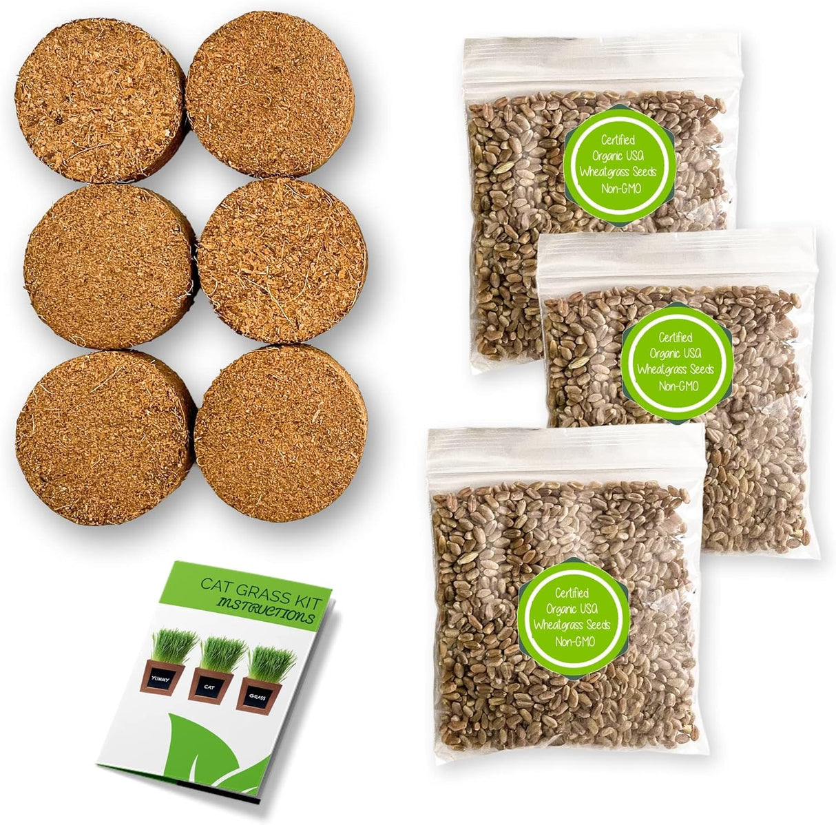 Kit de recarga de hierba orgánica para gatos