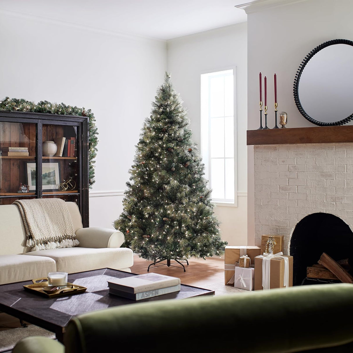 Árbol de Navidad Artificial National Tree 7.5ft, 750 luces claras