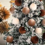 Adornos navideños de terciopelo - 15pcs, shatterproof, 80mm