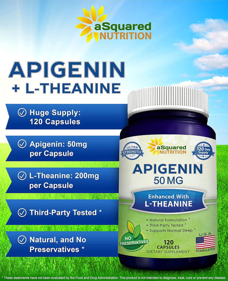Píldoras de suplemento de apigenina para el sueño