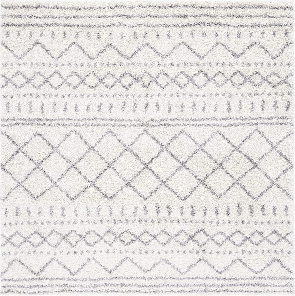 Alfombra Área Cuadrada, Diseño Marroquí, 1.6 Pulgadas, ASG741F-3SQ