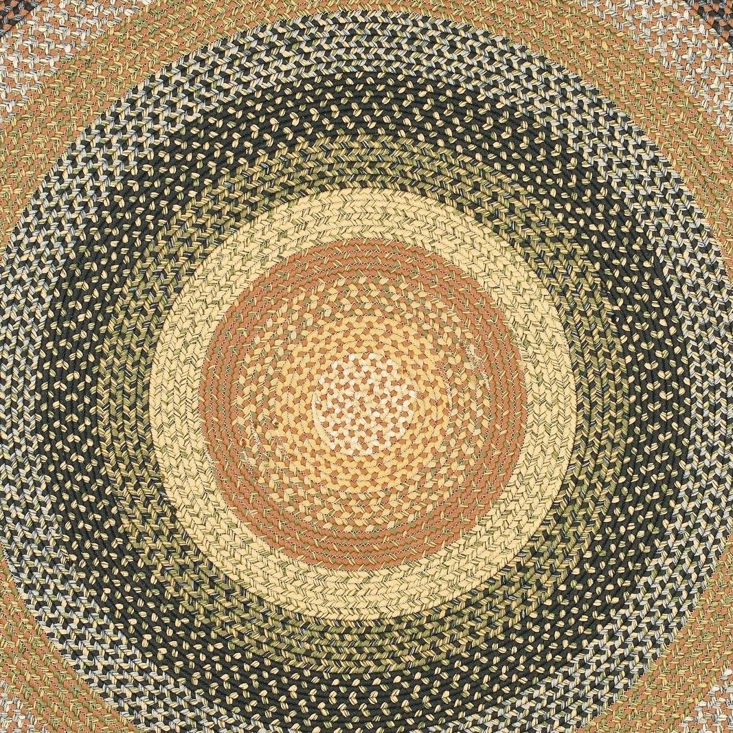 Alfombra redonda reversible de 4' colección trenzada BRD308A