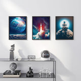 Pósteres espaciales para niños, decoración de pared de astronauta
