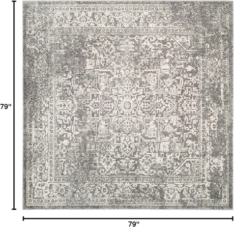 Alfombra de Área Cuadrada, Diseño Oriental, Fácil Cuidado, EVK256D