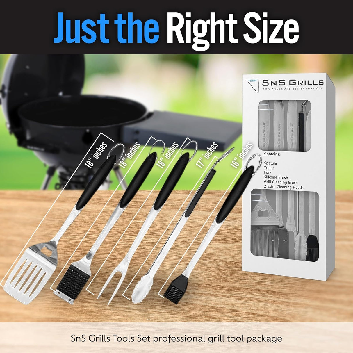 Set de Herramientas de Parrilla SnS Grills - Acero Inoxidable