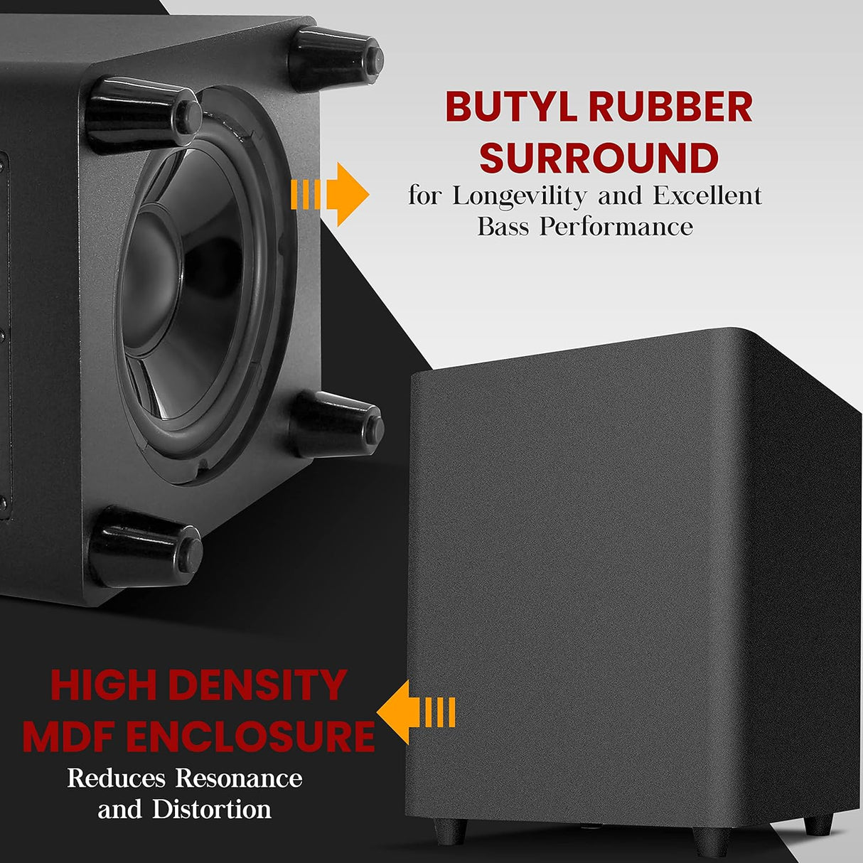 Subwoofer activo de disparo hacia abajo 10 pulgadas