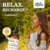 Gotas de Ashwagandha - Wild & Organic - Suplemento Calmante 4oz