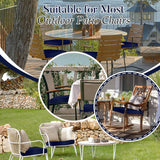 Basic Beyond Cojines para sillas de exterior para muebles de patio, impermeables, juego de 4 cojines de asiento de exterior de 19 x 19 pulgadas, cojines para sillas de patio con lazos y asa, color