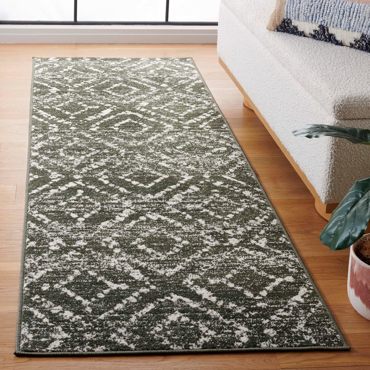 Runner de alfombra Geométrica Ideal para Pasillos y Entradas (ADR131E-28)