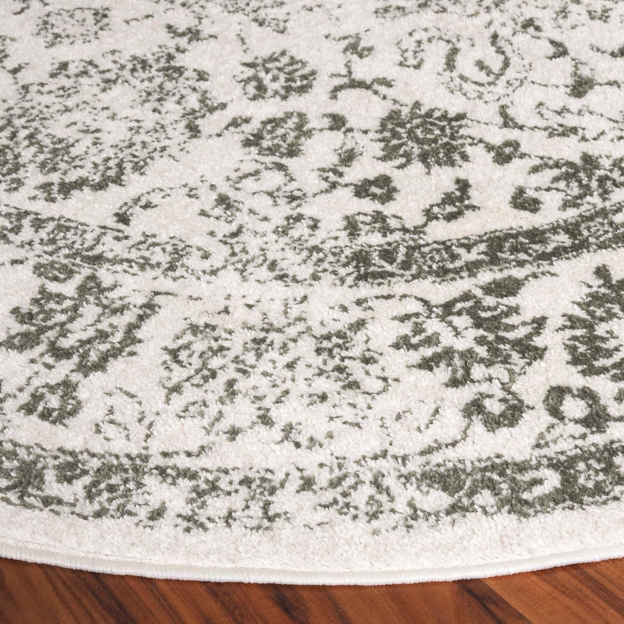 Alfombra de área redonda, diseño oriental, fácil cuidado, ADR109X