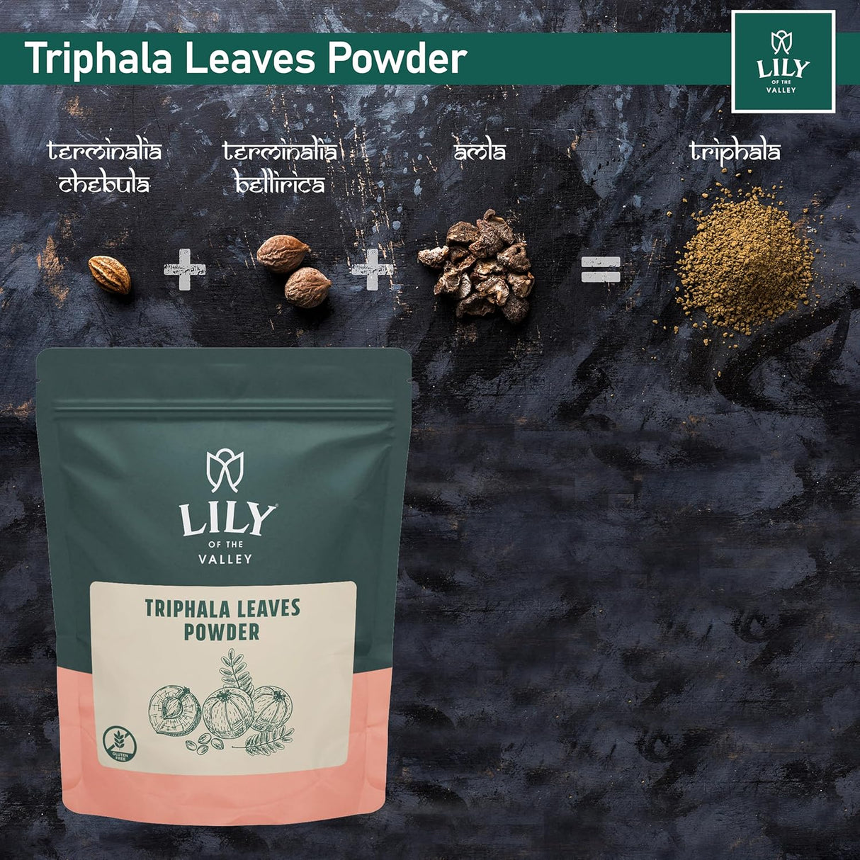 Suplemento Triphala Powder Mezcla de amla haritaki 16 onzas