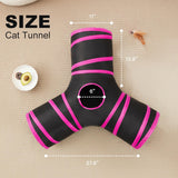 Túnel para gatos 3 vías Love's Cabin, juguete con pelota y agujero