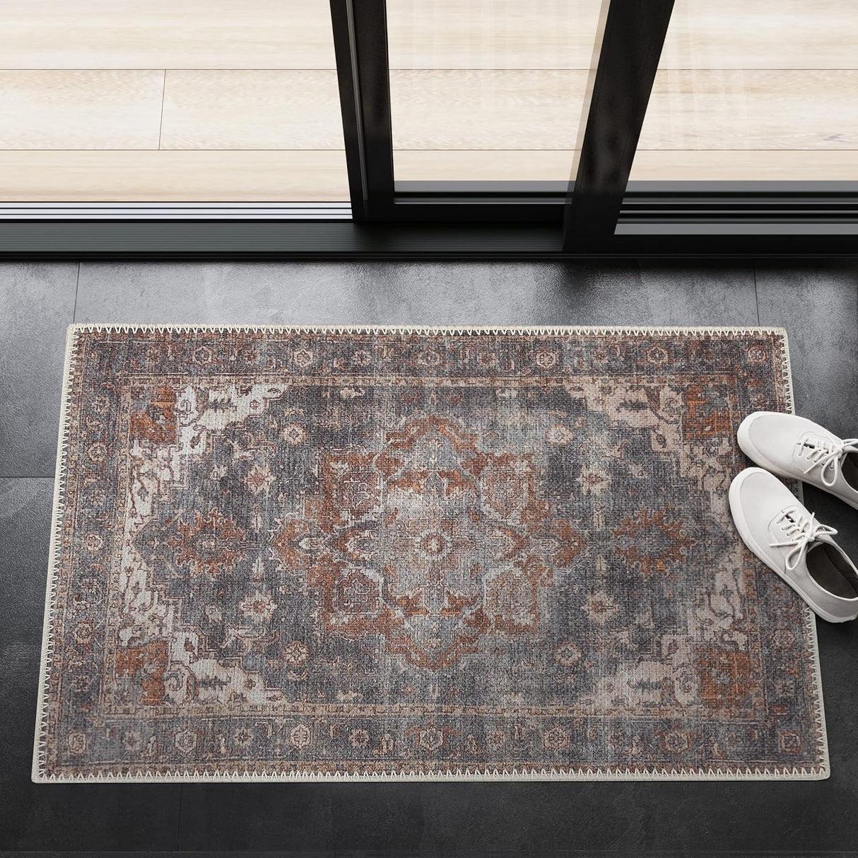 Alfombra Lavable Adiva 2x3 con Antideslizante, Vintage